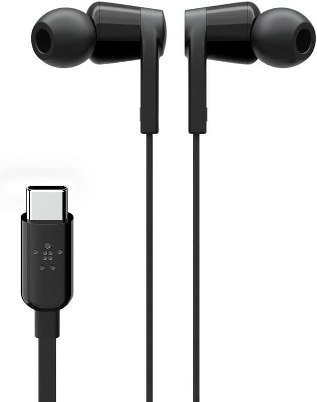 Belkin RockStar In-Ear Headphones with USB Type-C Connector - Black (Certified Refurbished)