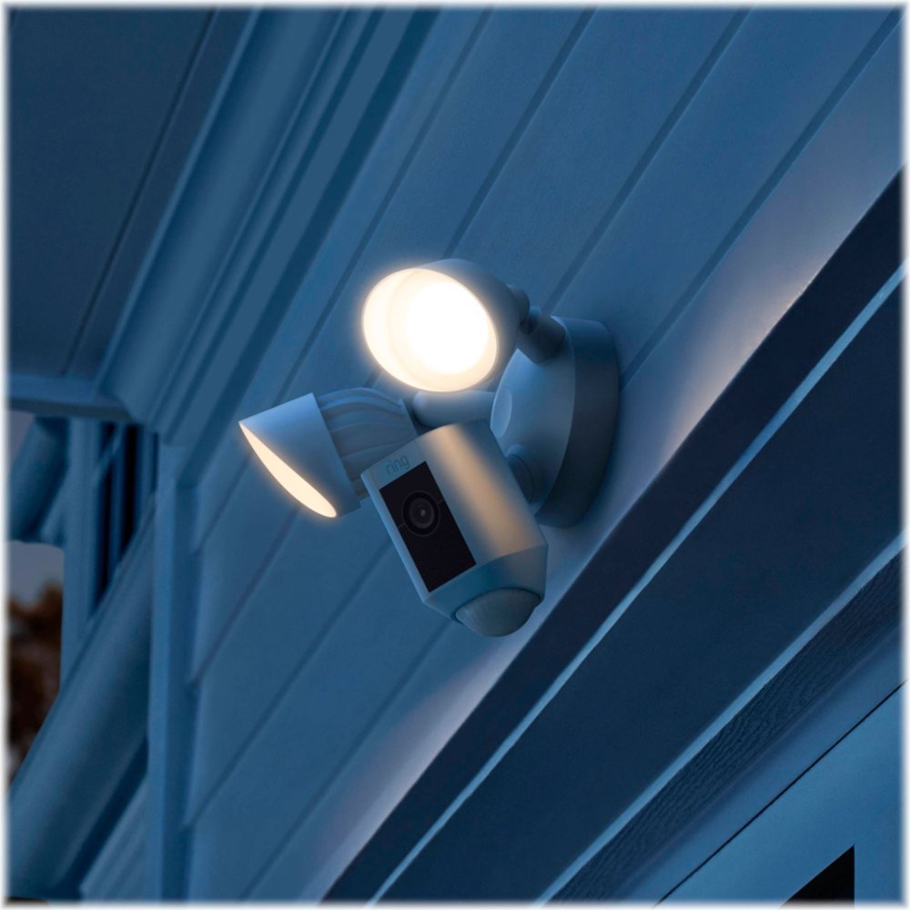 Ring Floodlight Cam Plus Outdoor Wired 1080p Surveillance Camera - White (New)