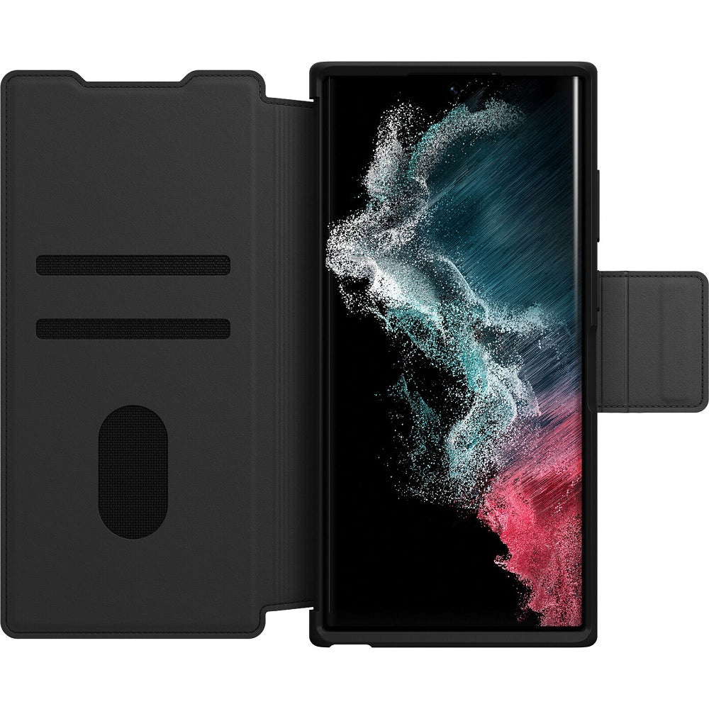 OtterBox STRADA SERIES Folio Case for Galaxy S22 Ultra 5G - Shadow Black (New)