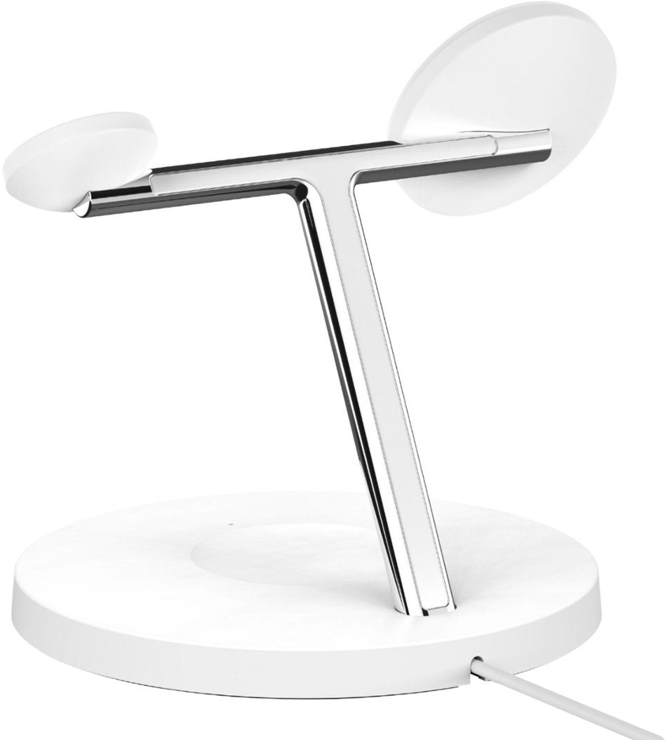 Belkin BOOSTCHARGE PRO 3-in-1 Wireless Charging Stand with MagSafe - White (New)