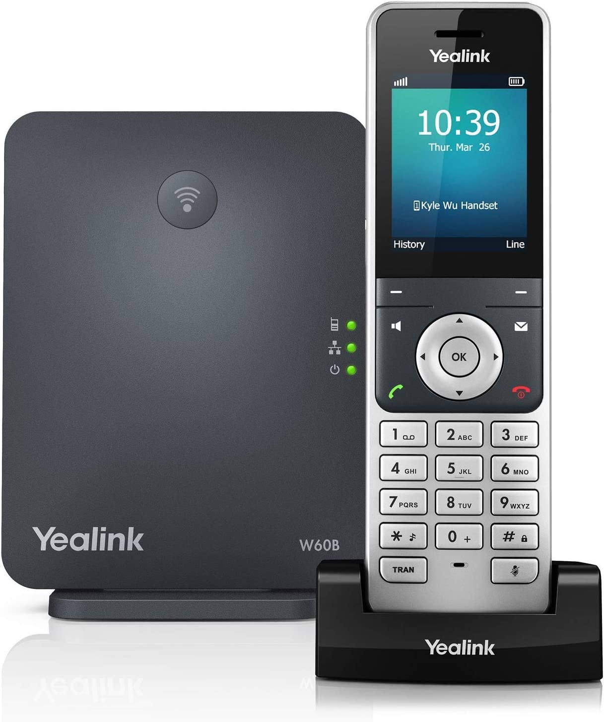 Yealink W60P Cordless DECT IP Phone and Base Station (Renewed)