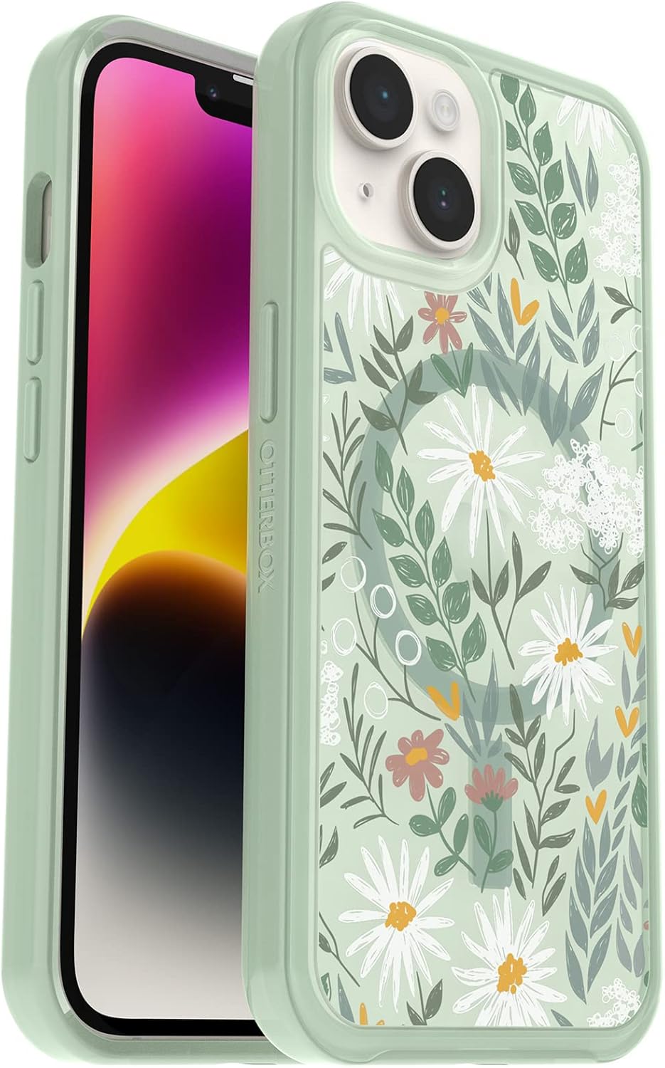 OtterBox SYMMETRY SERIES+ Clear Case for iPhone 14 - Sage Advice (Green) (New)