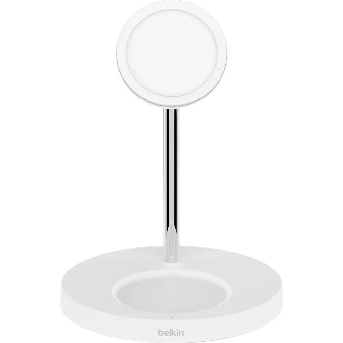 Belkin BOOSTCHARGE PRO 2 in 1 MagSafe Wireless Charger Stand - White (Pre-Owned)