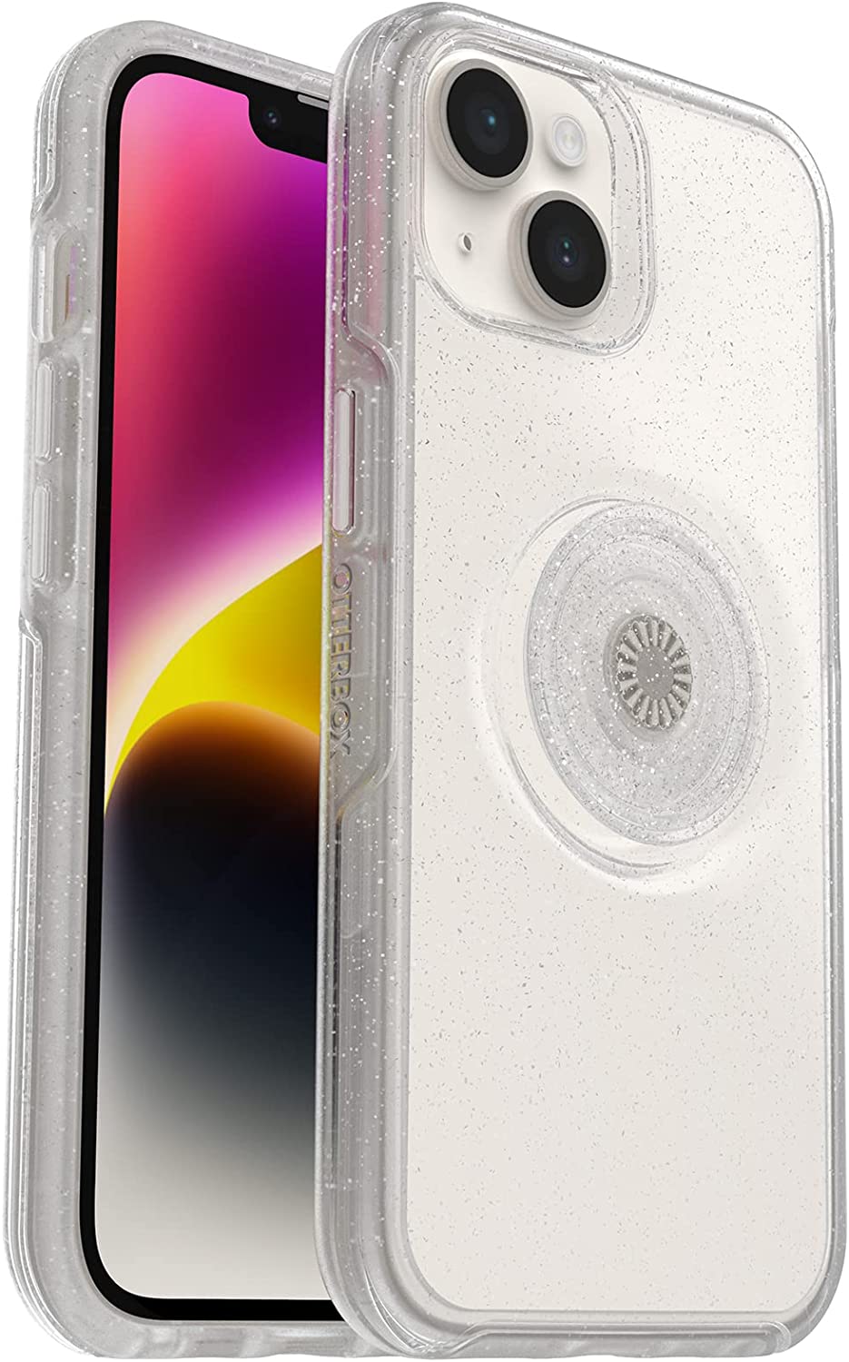 OtterBox + POP Clear Case for iPhone 14 - Stardust Pop (Clear Glitter) (Certified Refurbished)