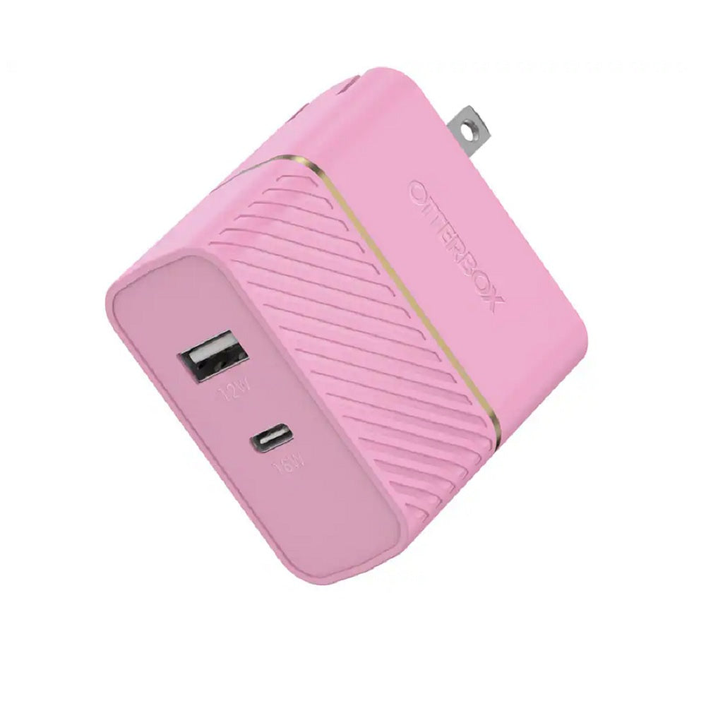 OtterBox USB-C and USB-A Dual Port Wall Charger 30W - Orchid Pink (New)