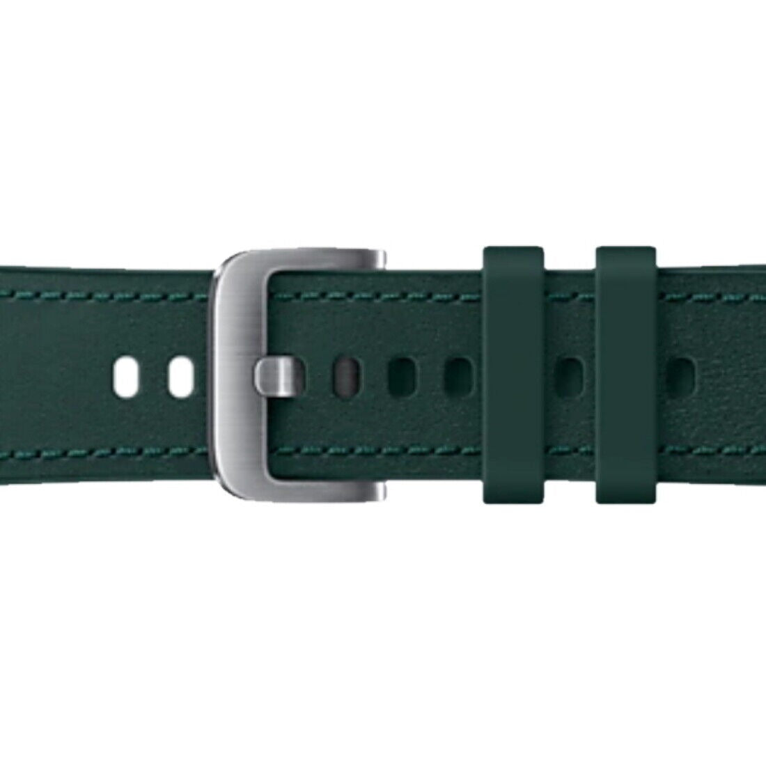 Samsung Hybrid Leather Silicone Watch Band for Galaxy Watch Small/Medium - Green (New)