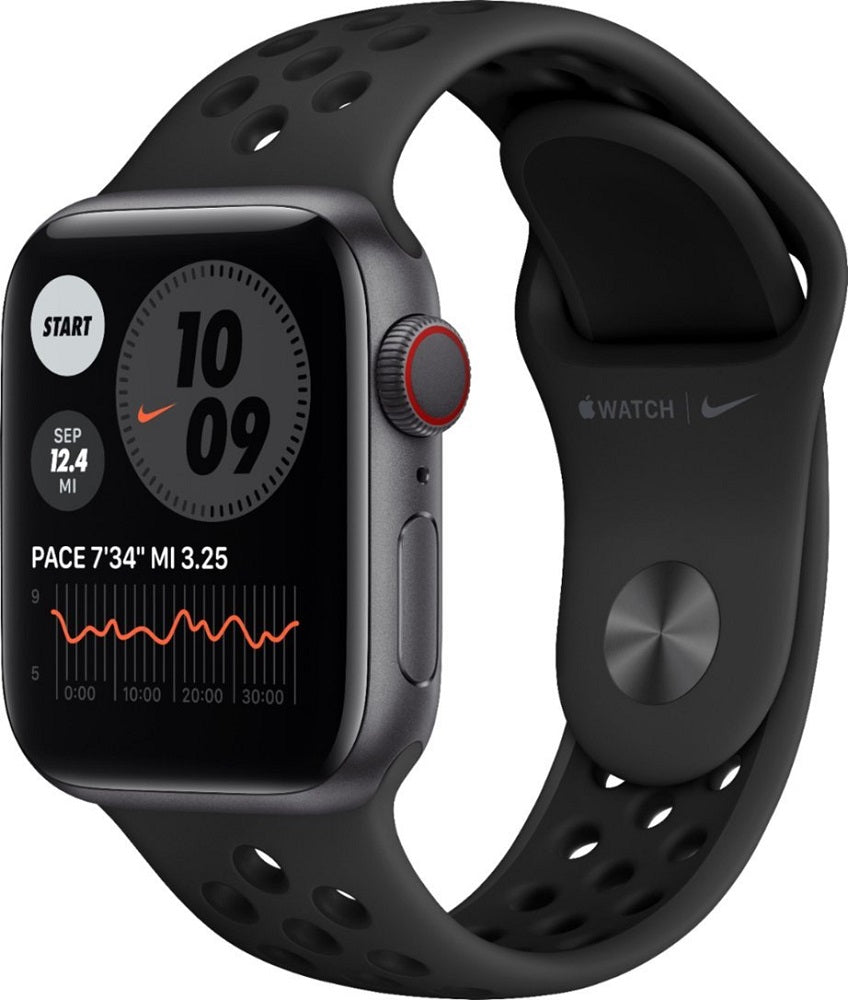 Apple Watch Nike+ Series 6 (GPS + LTE) 40mm Space Gray Aluminum Case & Anthracite/Black Sport Band (New)