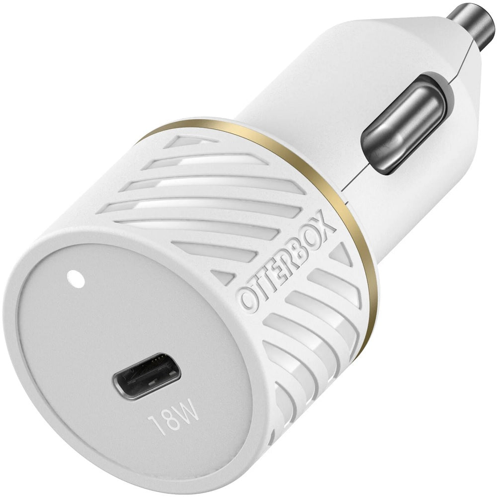 OtterBox USB-C 18W Fast Charge Car Charger - Cloud Dust (White) (New)