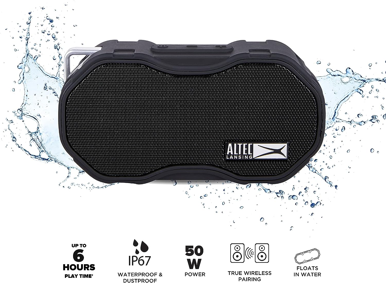 Altec Lansing Baby Boom XL IMW270 Waterproof Portable Bluetooth Speaker - Black (New)