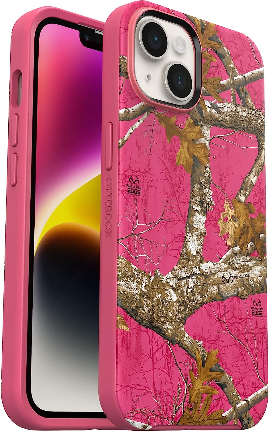 OtterBox SYMMETRY SERIES+ MagSafe Case for iPhone 14 - Realtree Flamingo Pink (New)
