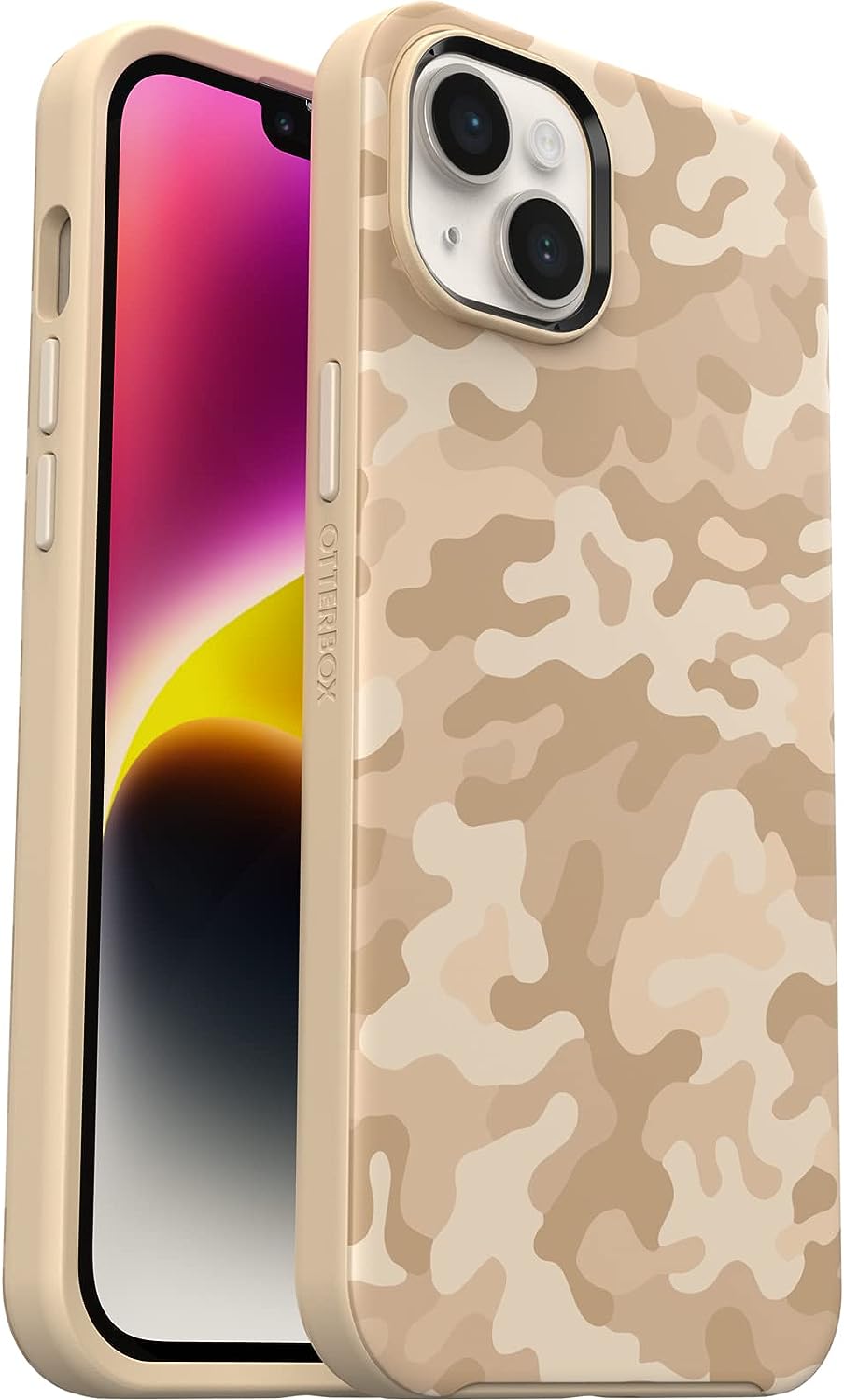 OtterBox SYMMETRY SERIES+ case w/MagSafe for Apple iPhone 14 Plus - Sand Storm Camo (77-91851) (New)