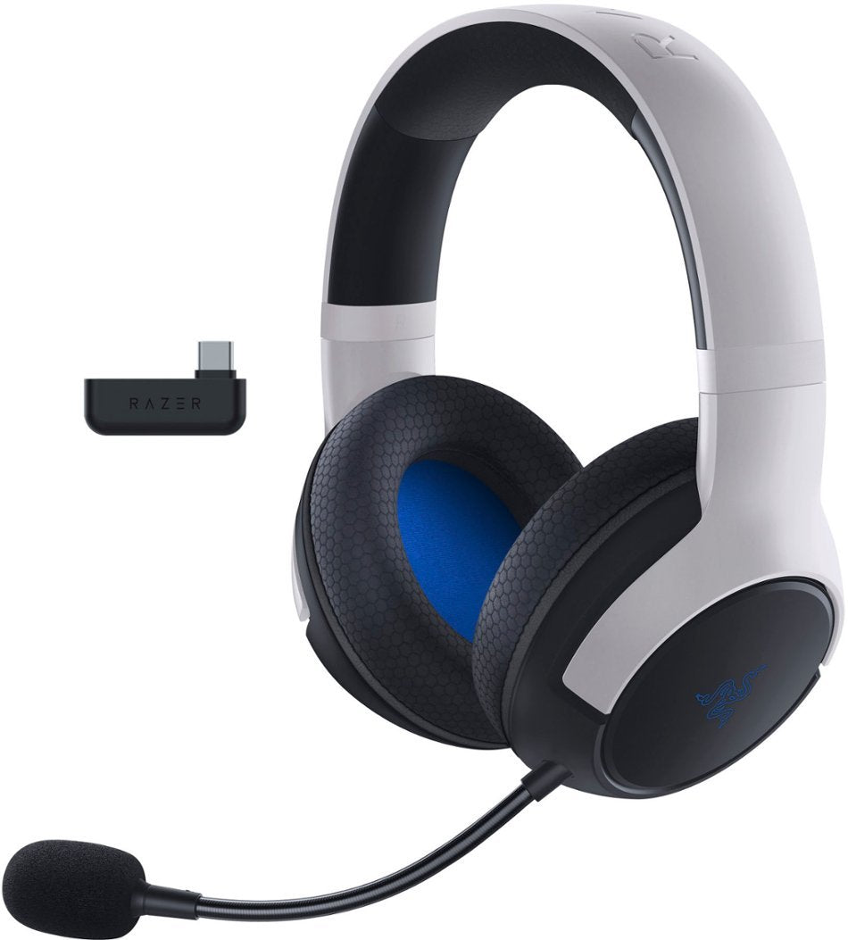 Razer Kaira Dual Wireless Bluetooth Gaming Headset for PS5 & PS4 - White/Black (New)