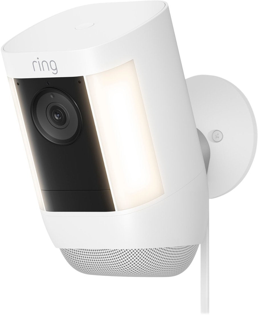 Ring Spotlight Cam Pro Outdoor 1080p Plug-In Surveillance Camera - White (New)
