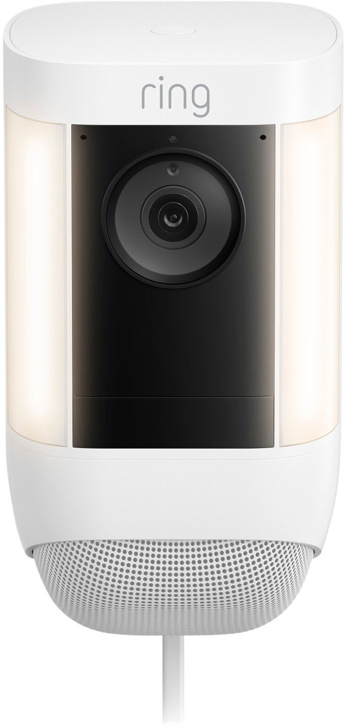 Ring Spotlight Cam Pro Outdoor 1080p Plug-In Surveillance Camera - White (Refurbished)