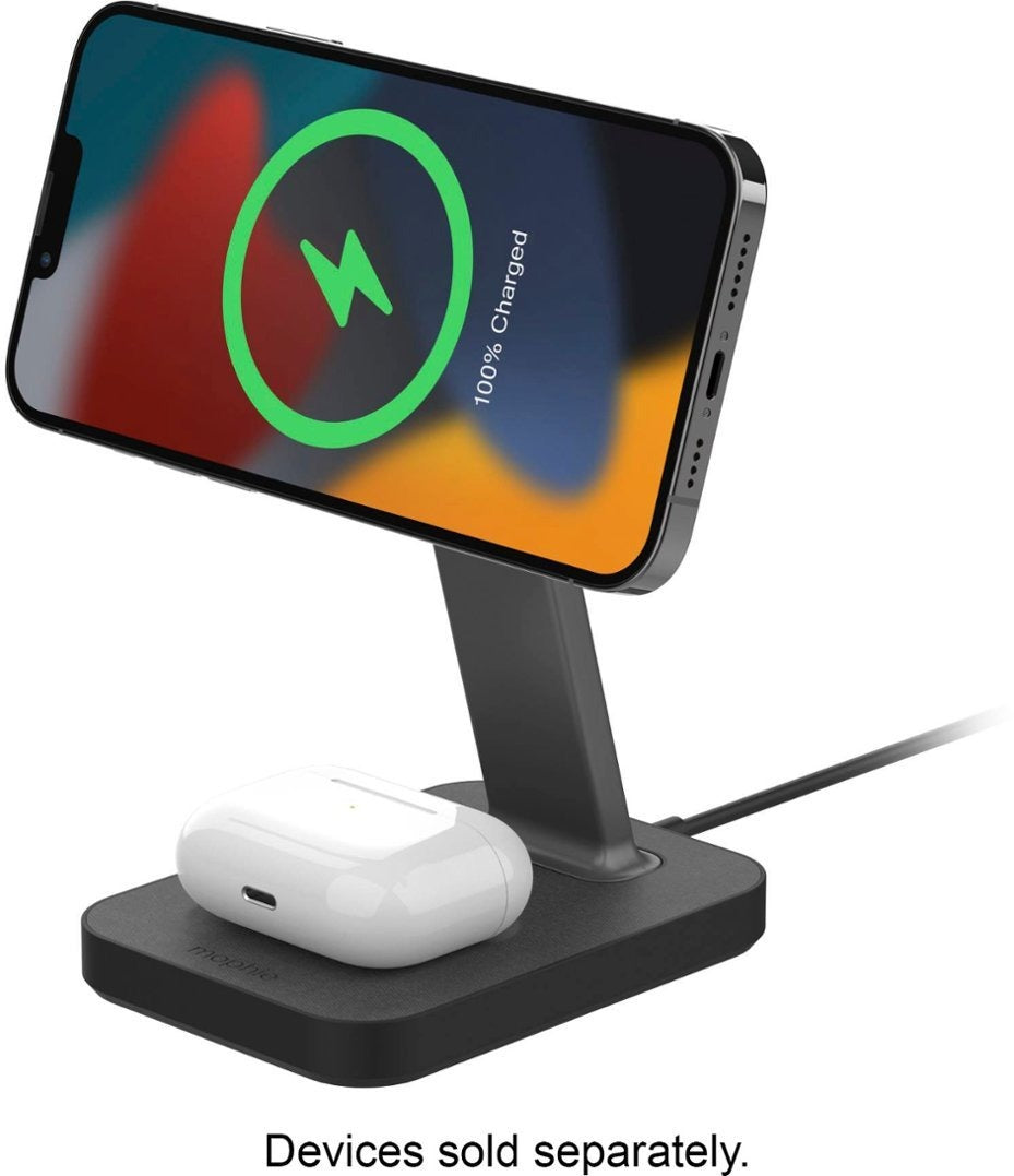 Mophie Snap+ 15W Wireless Charging Stand & Pad W/ MagSafe Compatibility - Black (New)