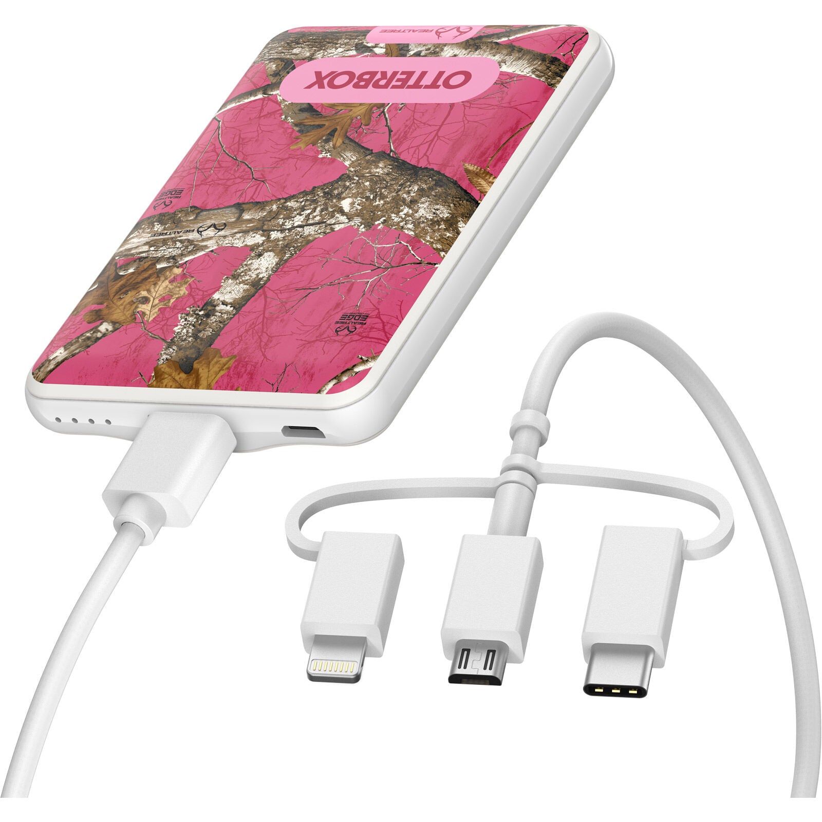 OtterBox Portable Charging Kit 5,000 mAh with 3-in-1 Cable - RT Flamingo (Pink) (New)