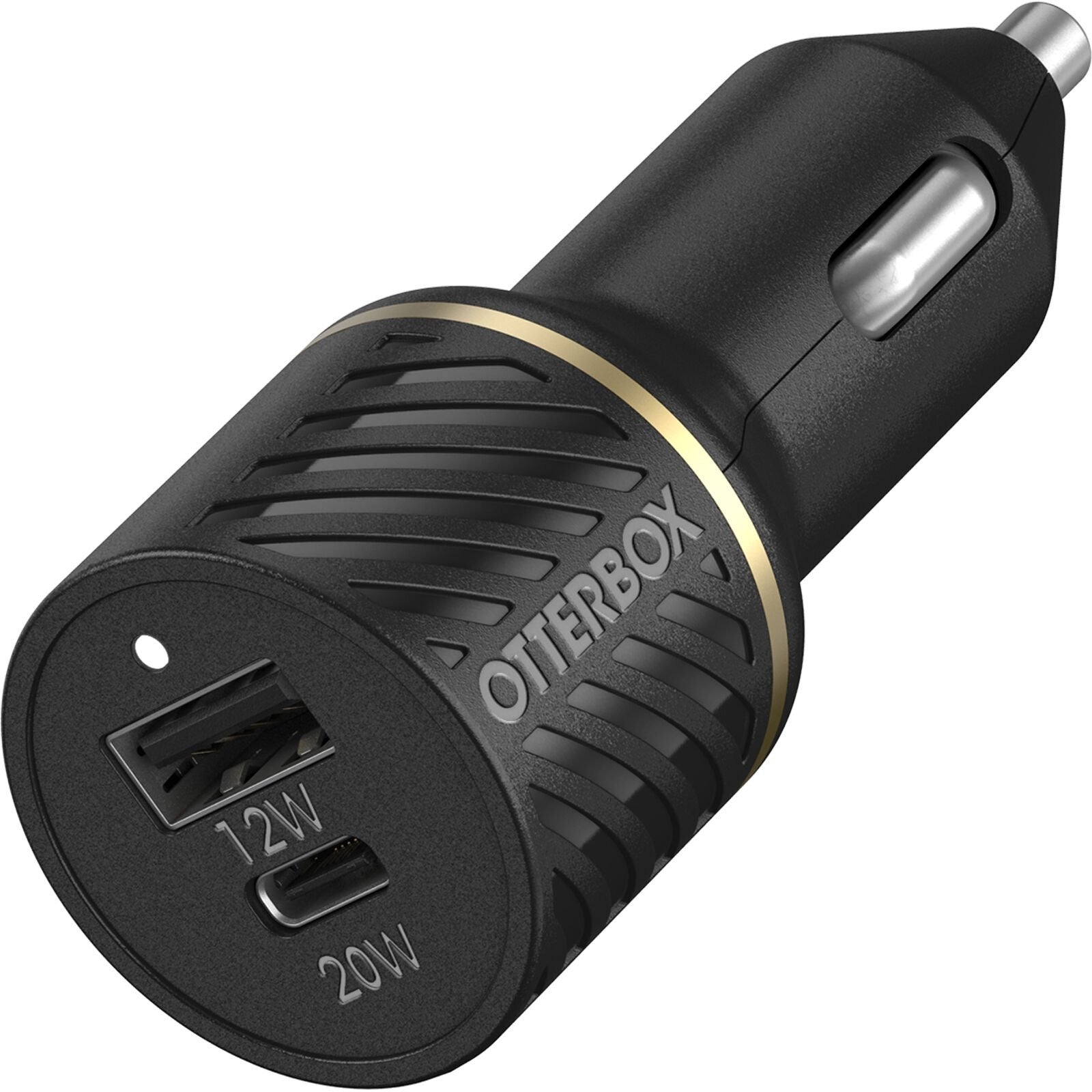 OtterBox USB-C + USB-A Dual Port 32W Car Charger - Black Shimmer (New)