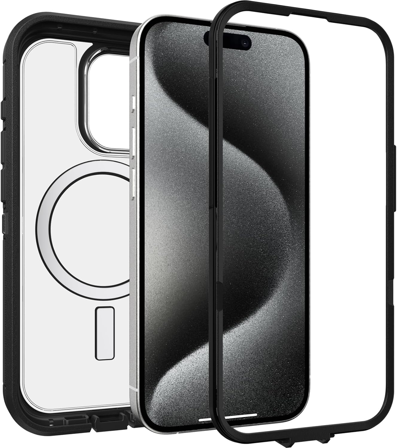 OtterBox DEFENDER SERIES XT Case for Apple iPhone 15 Pro - Dark Side (Clear/Black) (Certified Refurbished)