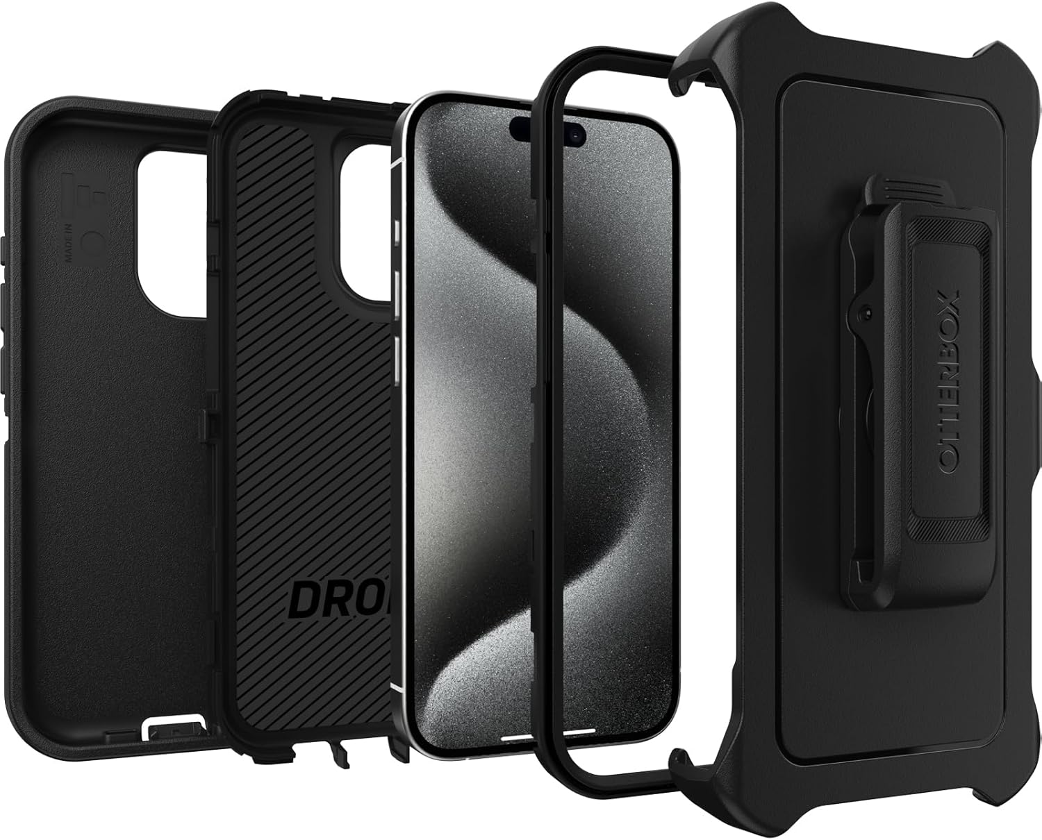 OtterBox DEFENDER SERIES Case for iPhone 15 Pro - Black (New)