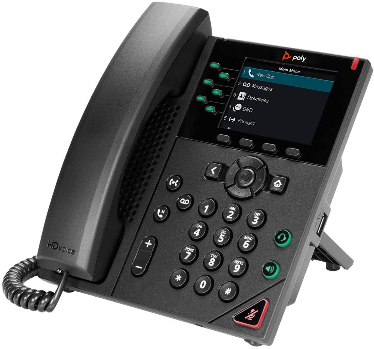 Polycom VVX 350 Business Six-line, Mid-Range IP Desk Phone with Color Display (New)