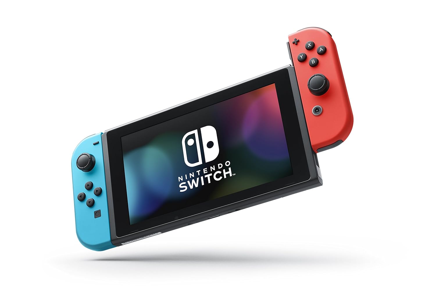 Nintendo Switch with Neon Blue and Neon Red Joy‑Con