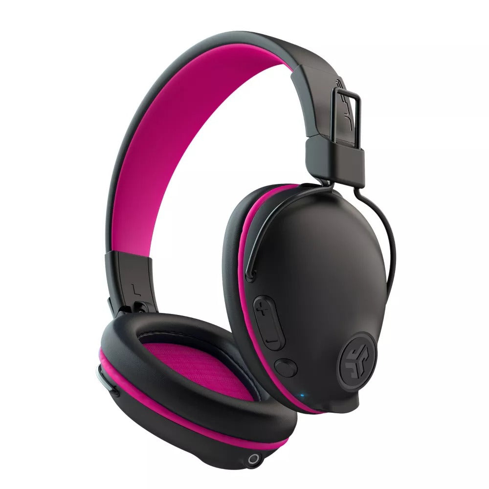 JLab JBuddies Pro Over-Ear Bluetooth Wireless Kids' Headphones - Black/Pink (New)