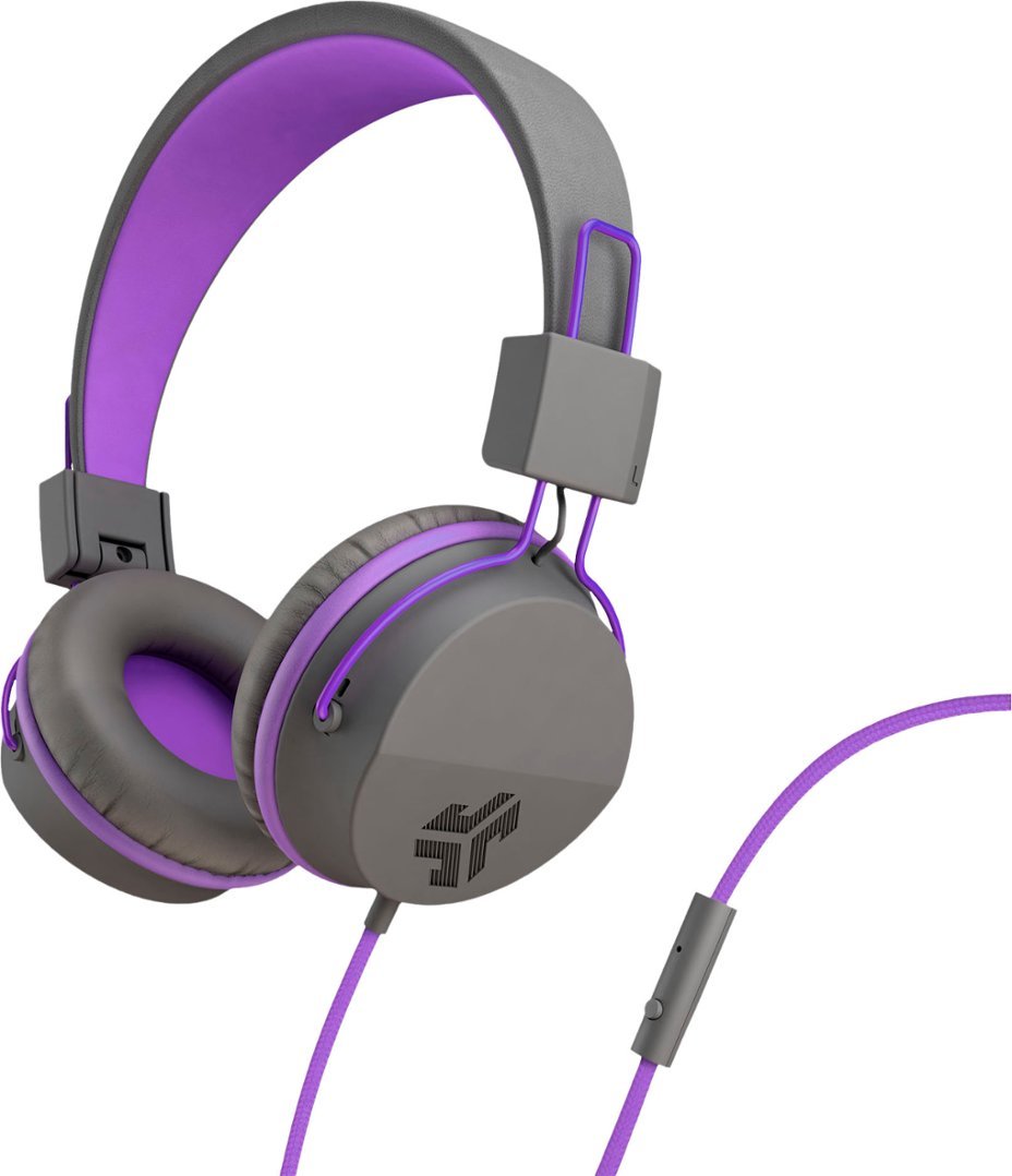 JLab JBuddies Studio Wireless On-Ear Headphones with Microphone - Gray/Purple