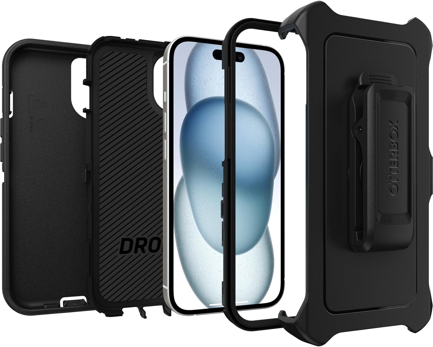 OtterBox DEFENDER SERIES Case for iPhone 15 - Black (Certified Refurbished)
