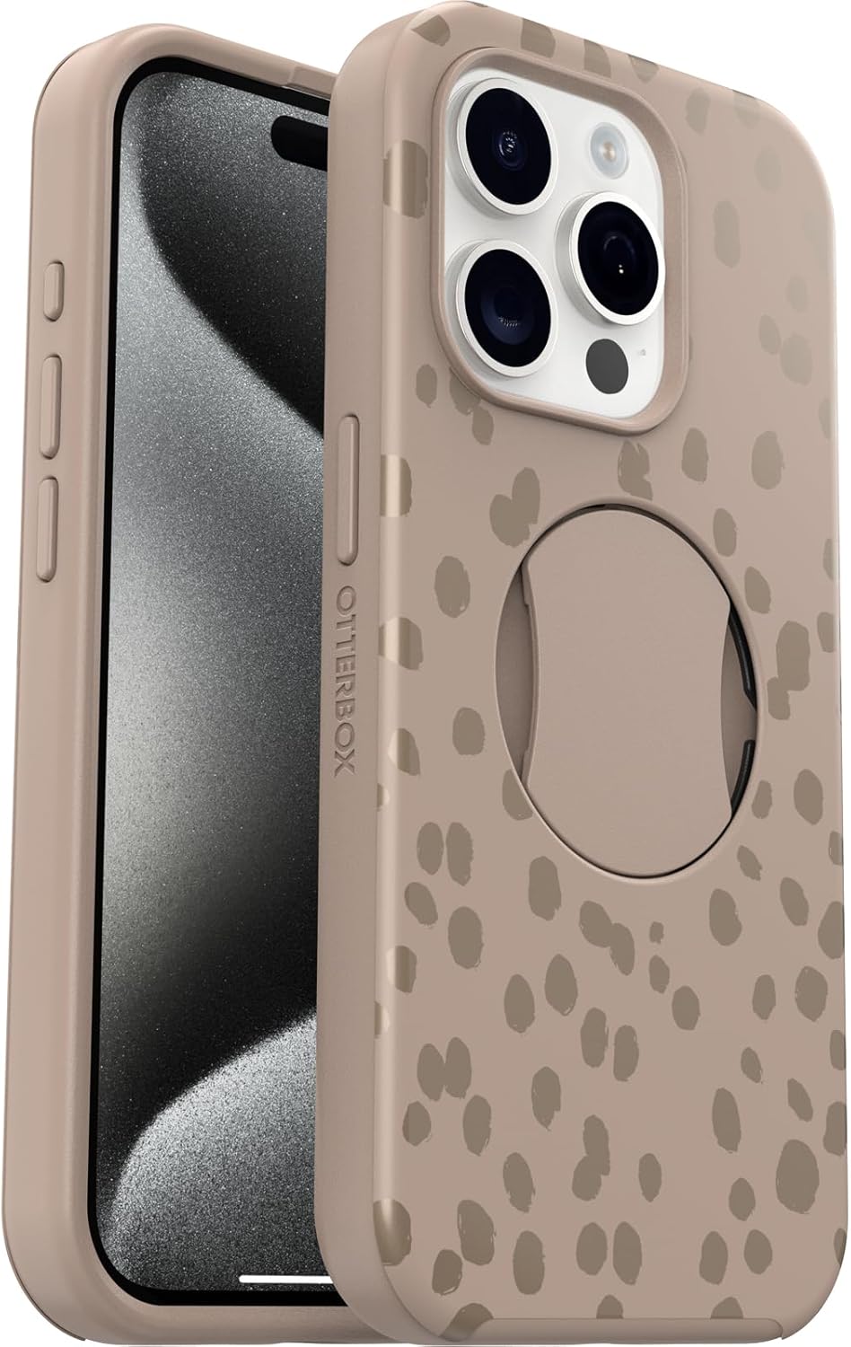 OtterBox OtterGrip SYMMETRY SERIES Case for iPhone 15 Pro - On The Spot (Brown) (Certified Refurbished)