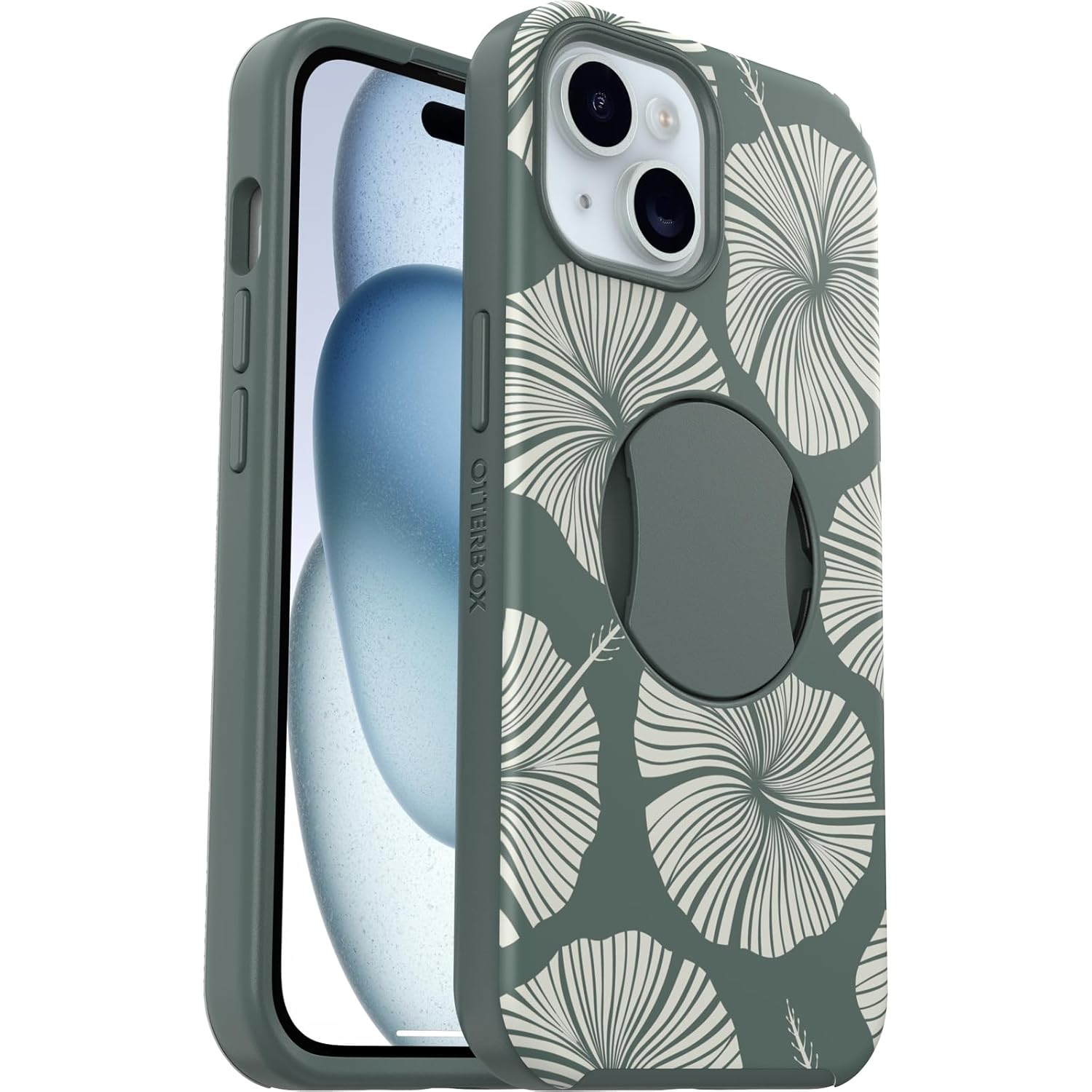OtterBox OtterGrip SYMMETRY SERIES Case for iPhone 15/14/13 - Island Getaway (Green) (New)
