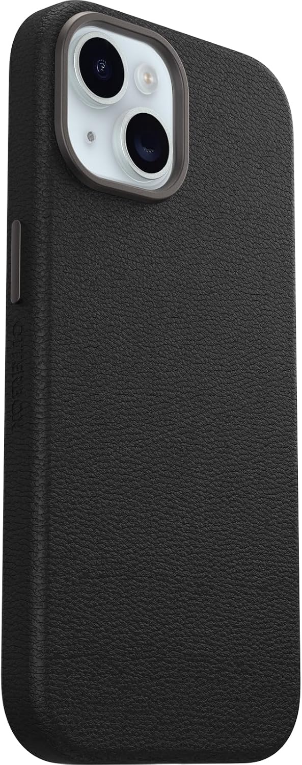 OtterBox SYMMETRY SERIES Cactus Leather Case for iPhone 15 - Noir Ash (Black) (New)