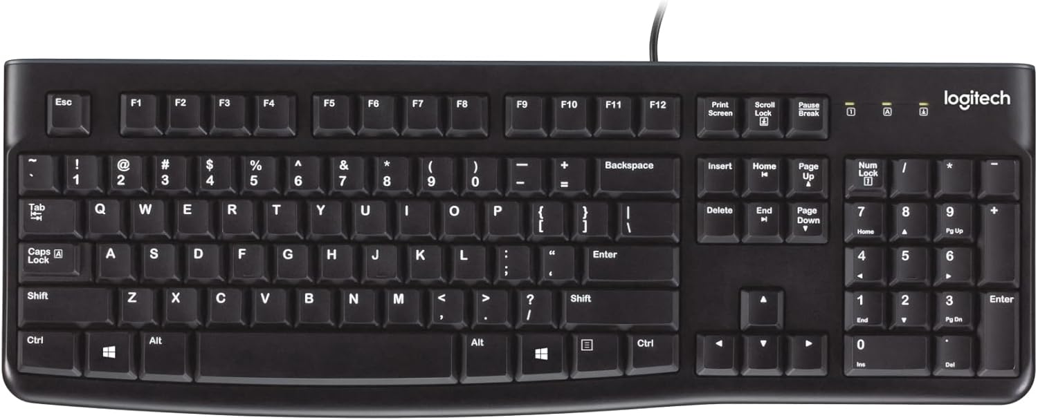 Logitech K120 USB Keyboard for PC - Black (New)