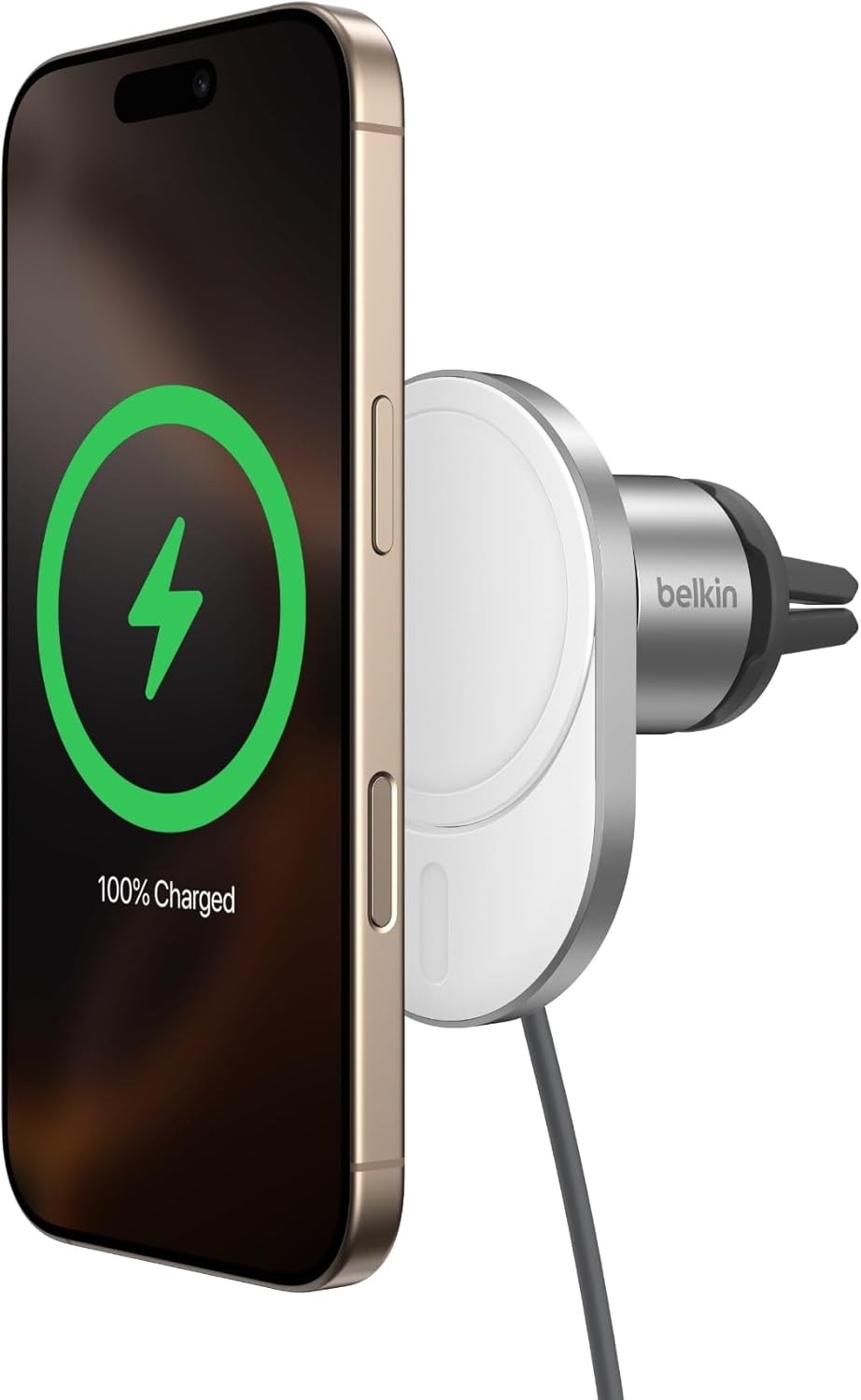 Belkin BoostCharge Pro Magnetic Car Charger - Gray (New)