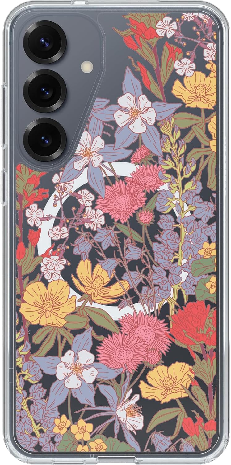 OtterBox SYMMETRY SERIES Clear Case for Galaxy S25+ - Wildflower (Renewed)
