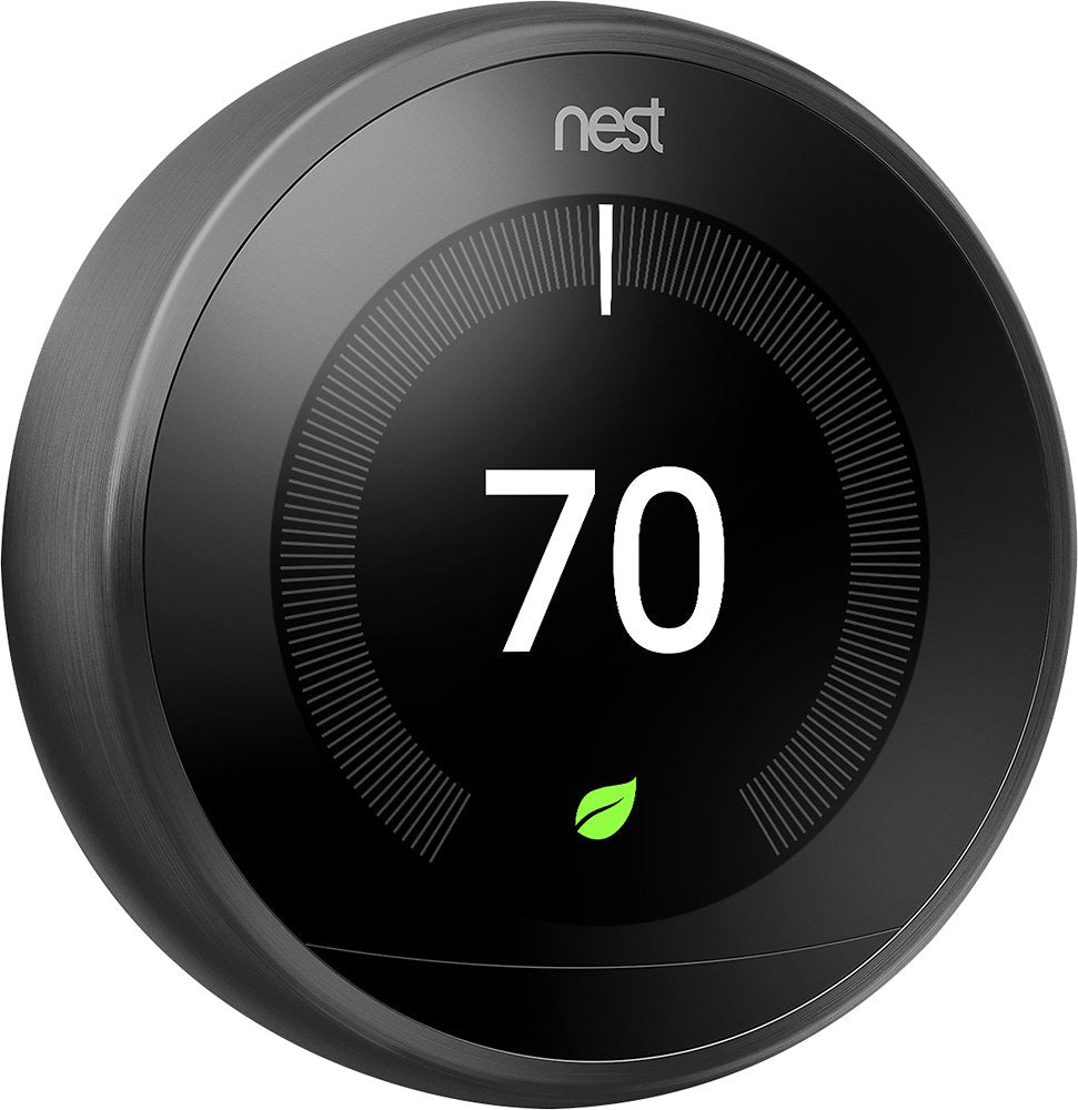 Google - Nest Learning Thermostat 3rd Generation - Stainless Steel (Pre-Owned)