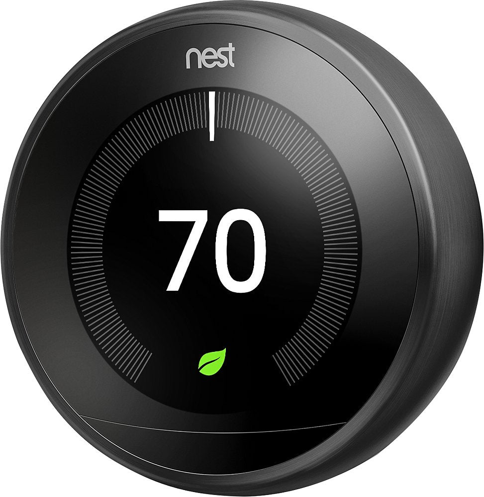Google - Nest Learning Thermostat 3rd Generation - Stainless Steel (Pre-Owned)
