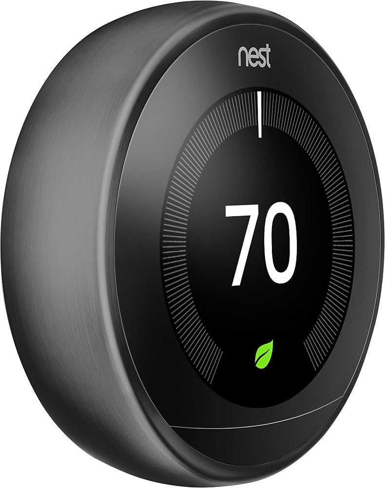 Google - Nest Learning Thermostat 3rd Generation - Stainless Steel (Pre-Owned)