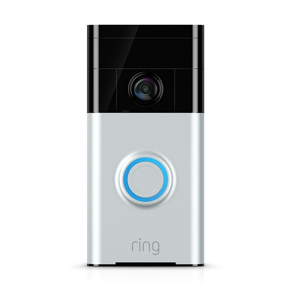Ring - Wi-Fi Smart Video Doorbell w/ Motion Activated Alerts - Satin Nickel (Pre-Owned)