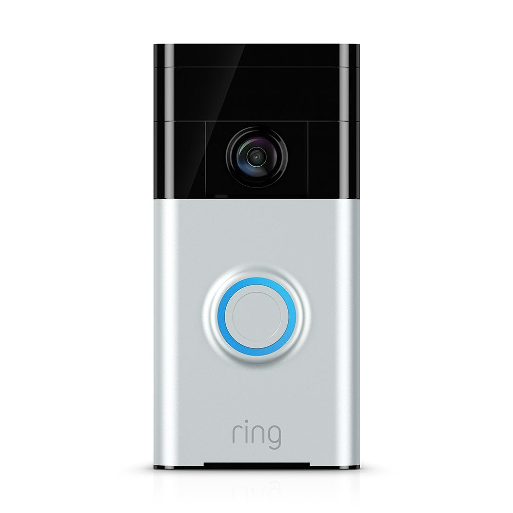 Ring - Wi-Fi Smart Video Doorbell w/ Motion Activated Alerts - Satin Nickel (Certified Refurbished)