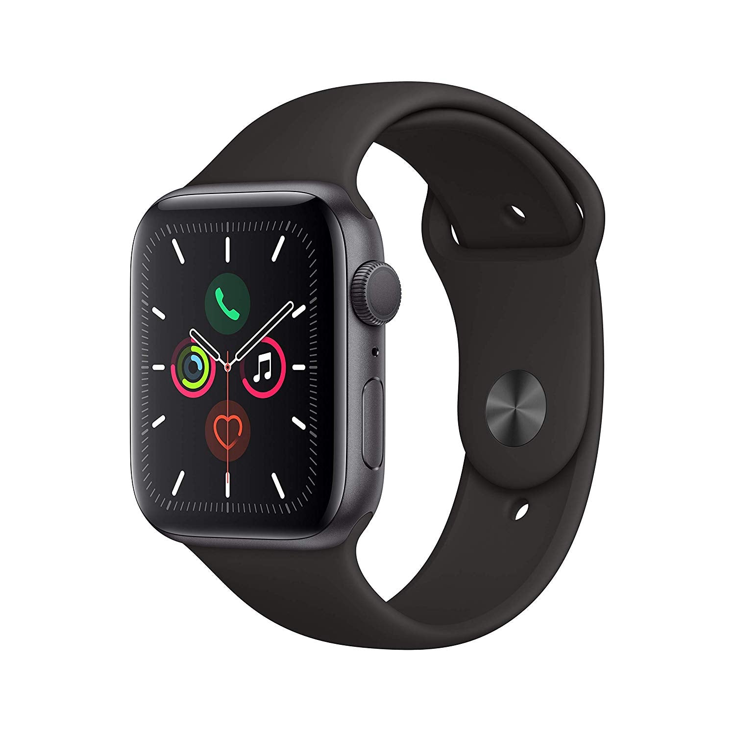 Apple Watch Series 5 GPS w/ 44MM Space Gray Aluminum Case & Black Sport Band (Pre-Owned)