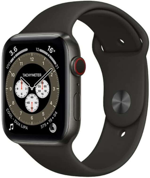 Apple Watch Series 5 (GPS + LTE) 44mm Space Black Titanium Case & Black Sport Band (Pre-Owned)
