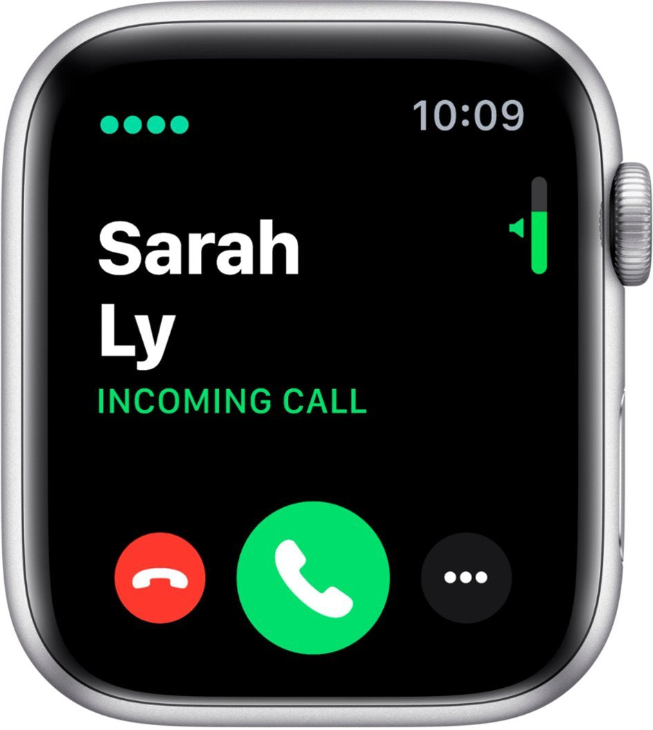 Apple Watch Series 5 (GPS+LTE) 44MM Silver Titanium Case White Sport Band (Pre-Owned)