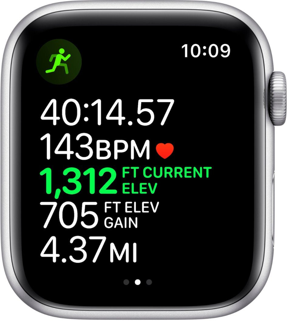Apple Watch Series 5 (2019) 44mmGPS + Cellular - Silver Aluminum Case & White Sport Band (Pre-Owned)