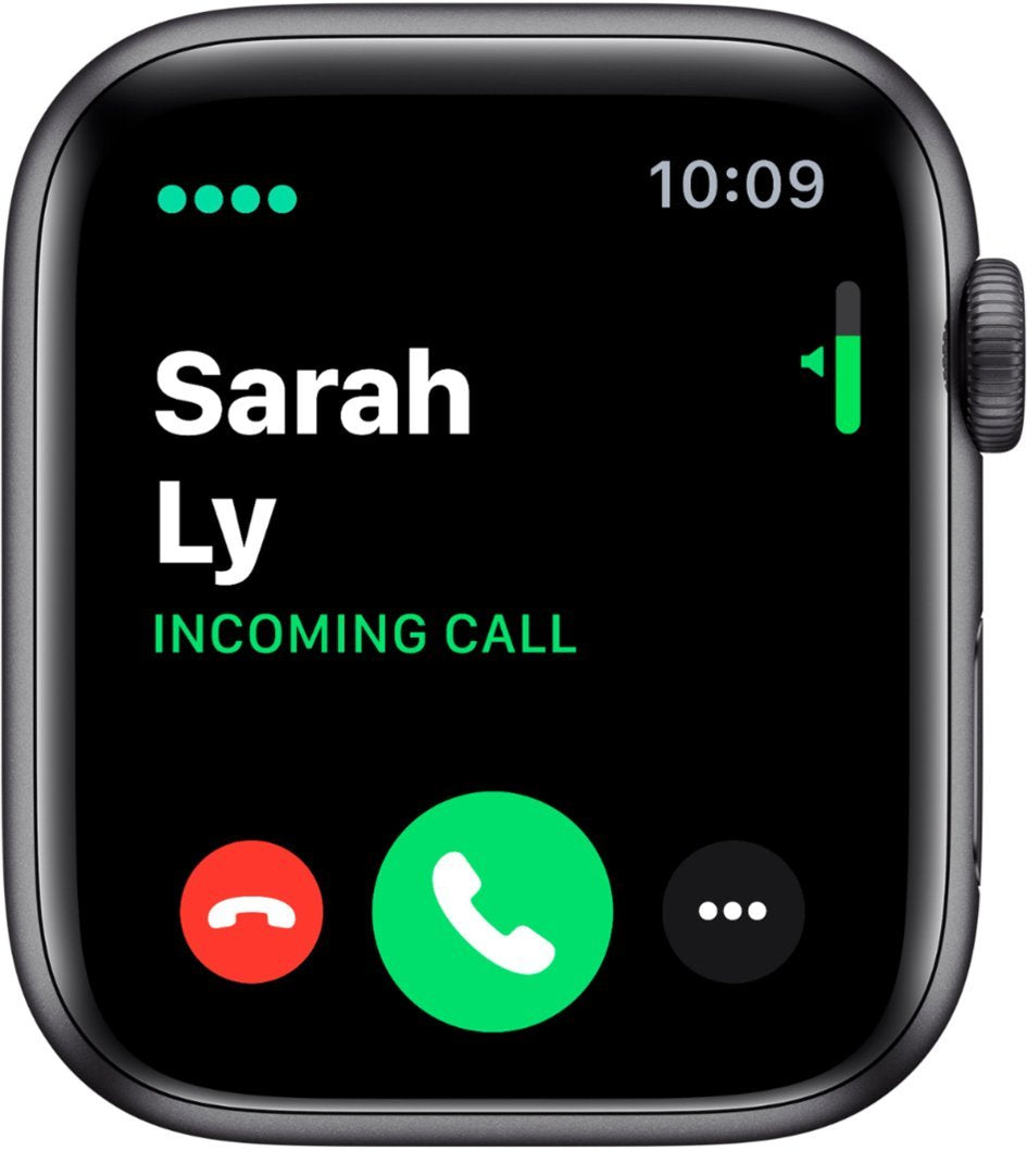 Apple Watch Series 5 GPS+LTE w/ 44MM Space Gray Aluminum Case & Black Sport Band (Pre-Owned)
