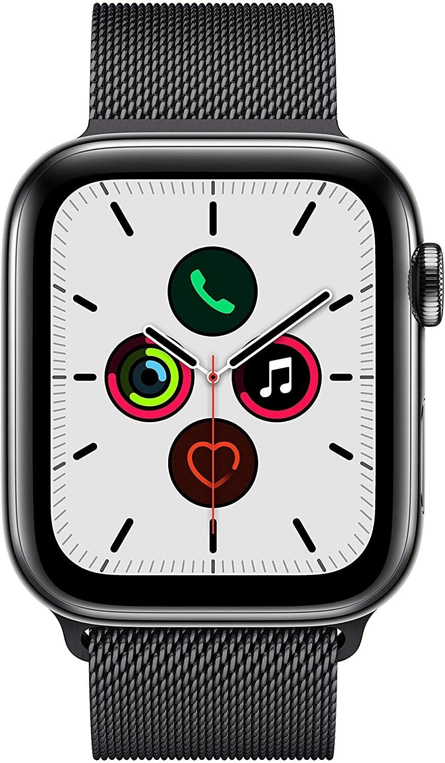 Apple Watch Series 5 GPS+LTE w/ 44MM Black Stainless Steel Case & Milanese Loop (Pre-Owned)
