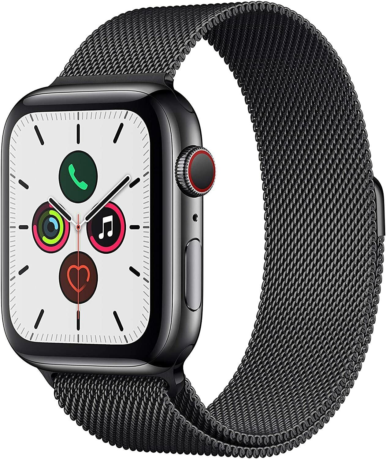 Apple Watch Series 5 GPS+LTE w/ 44MM Black Stainless Steel Case & Milanese Loop (Pre-Owned)