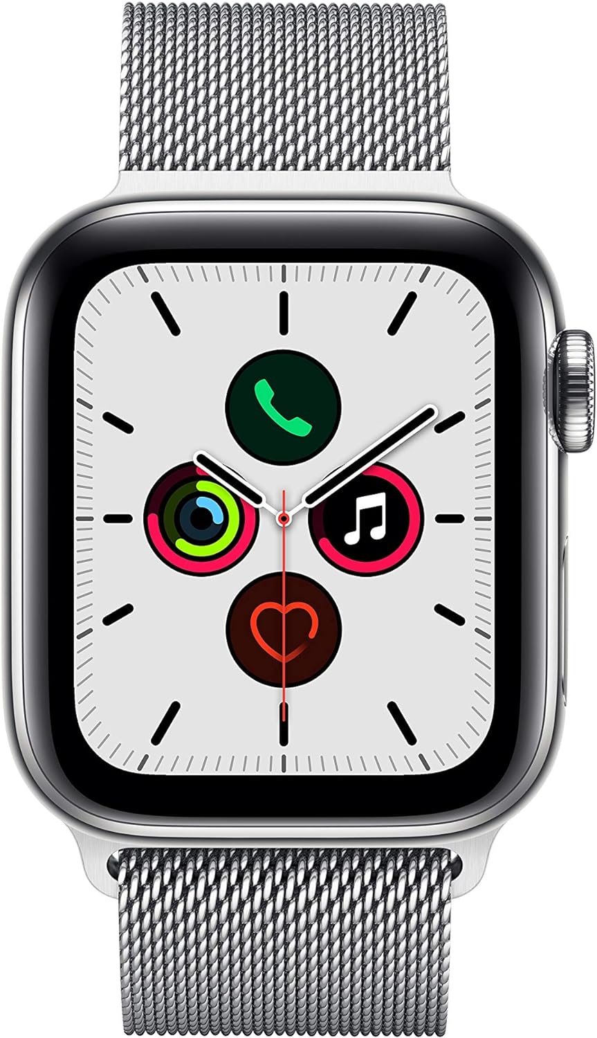 Apple Watch Series 5 (GPS + LTE) 44MM Silver Stainless Steel Case Milanese Loop (Pre-Owned)