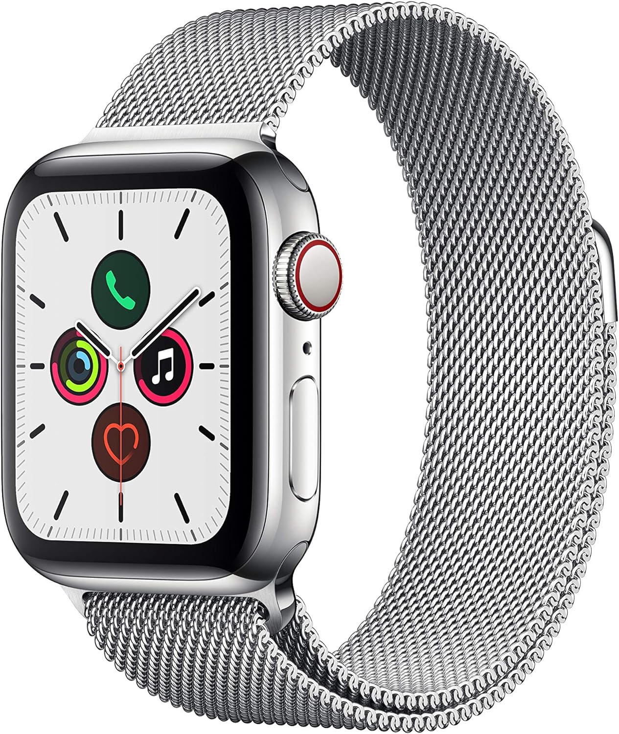 Apple Watch Series 5 (GPS + LTE) 44MM Silver Stainless Steel Case Milanese Loop (Pre-Owned)