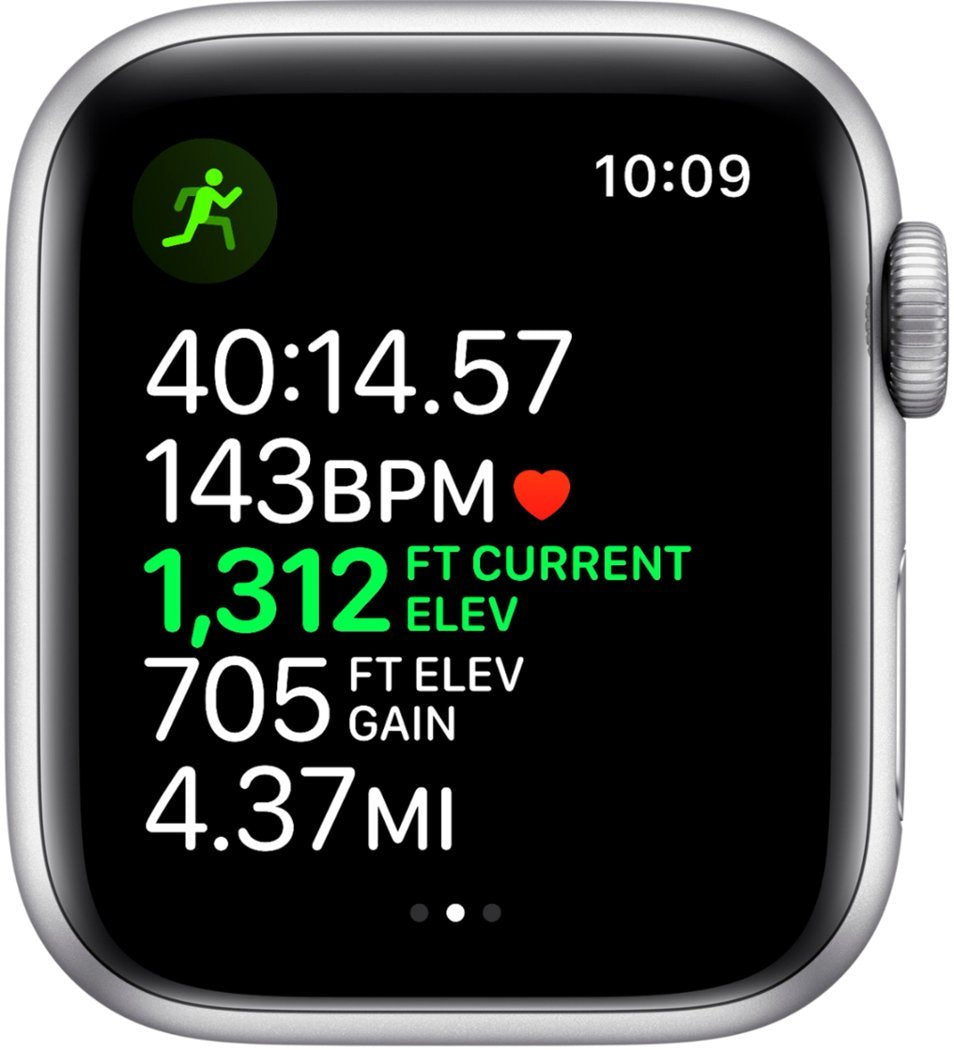 Apple Watch Series 5 (GPS + LTE) 40mm Silver Aluminum Case & White Sport Band (Pre-Owned)