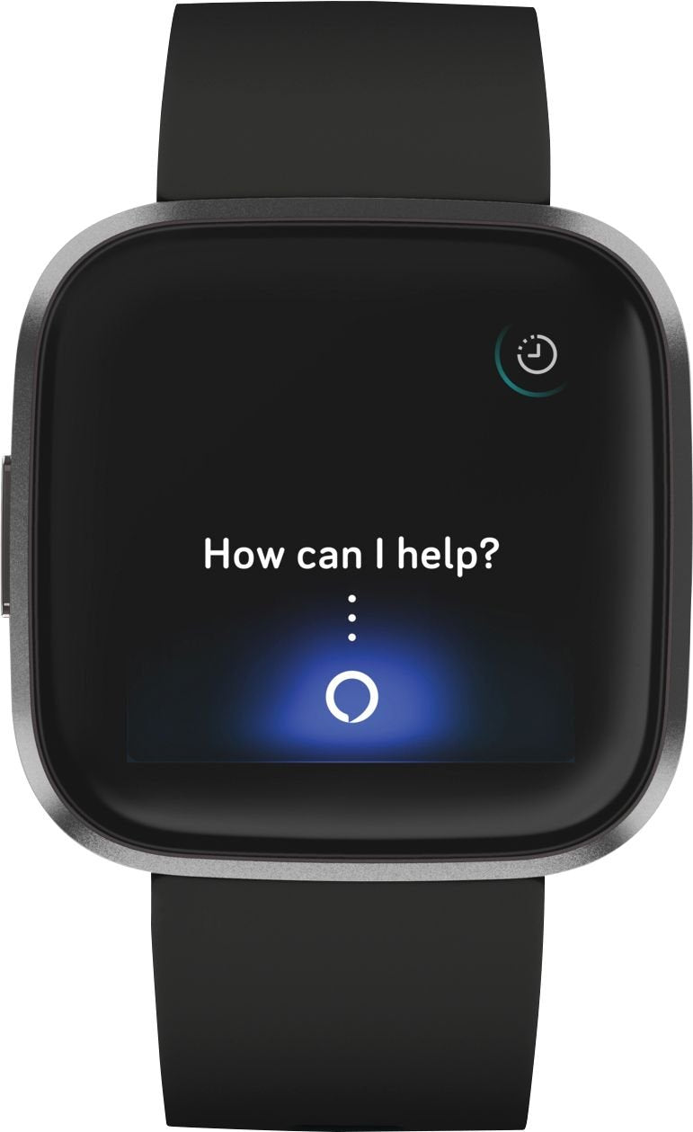 Fitbit Versa 2 Smart Watch with Heart Rate Monitor - Black/Carbon Aluminum (Pre-Owned)